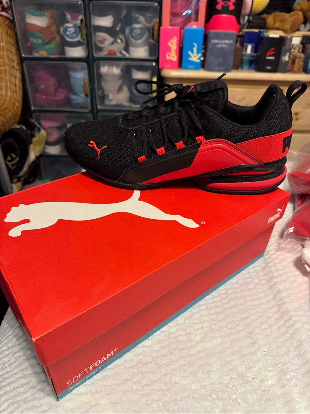 Puma Black and Red Men's Athletic Trainer with Cushioning